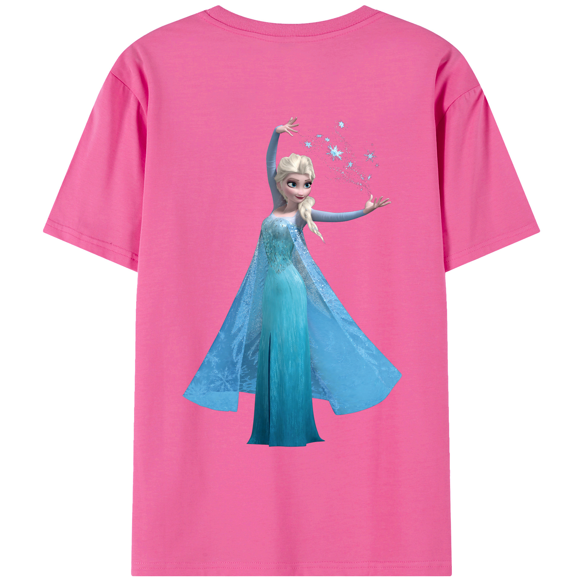 （画像用） アナと雪の女王 アンナ エルサ Frozen Anna Elsa レディース半袖Tシャツ(バックプリント)
